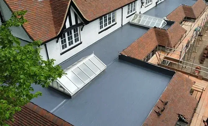 large fibreglass roof installation