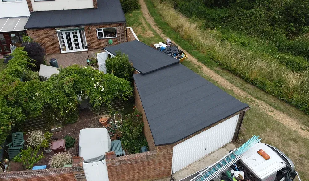 flat felt roof on garage