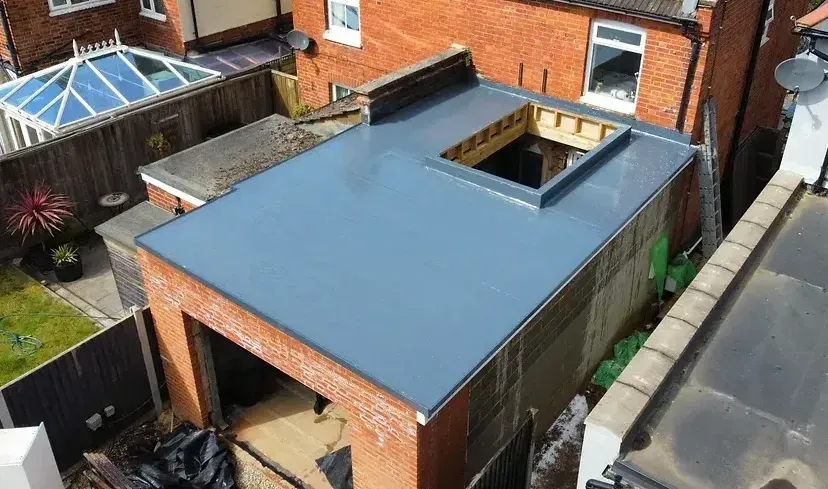 large rear extension with fibreglass roof