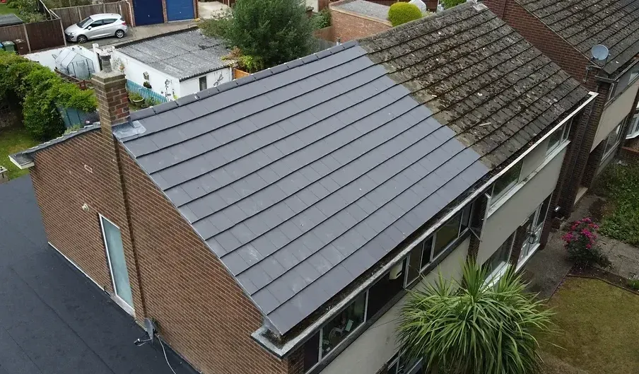 terraced house with slate roof