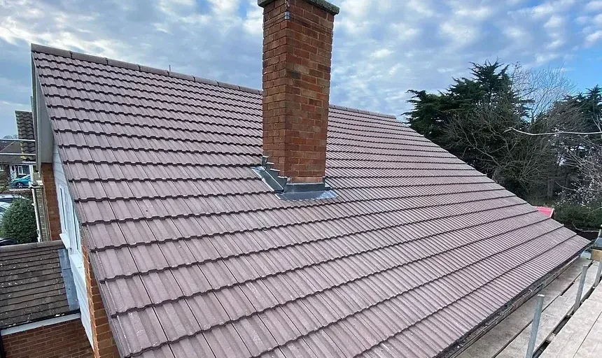 newly tiled roof on home